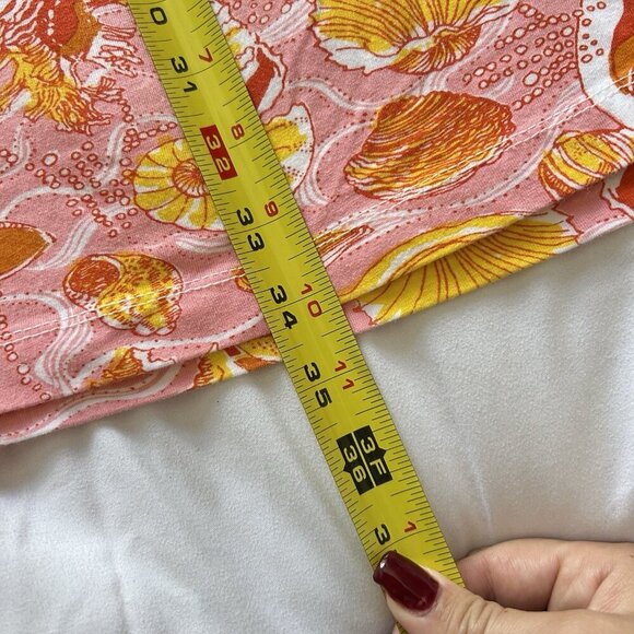 Barbara Gerwit Seashell Mini Sleeveless Dress Womens XL Pink Orange Y2K 90s - Picture 7 of 7